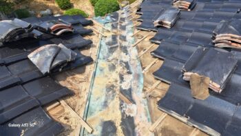 富山市にて戸建て住宅の谷交換,本棟積替え工事