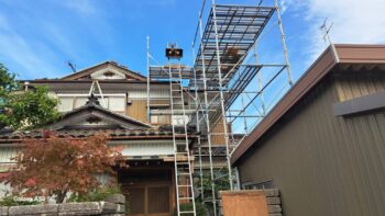富山市にて戸建て住宅の降替え工事